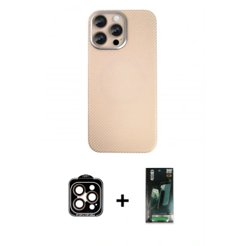 MARSİLYAN™- iPhone 14 Pro Max Kılıf Eksen Prime - Siyah 360 Mat Full Body Arka Koruyucu + PVD Metal Kamera Lens - TU