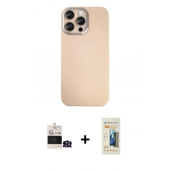 MARSİLYAN™- iPhone 14 Pro Max Kılıf Eksen Prime - Siyah 6D Mat Seramik Hayalet Nano Ekran Koruyucu + Bilvis Titan Kamera Lens - SH