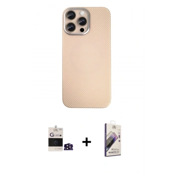 MARSİLYAN™- iPhone 14 Pro Max Kılıf Eksen Prime - Siyah Bilvis 3D Mat Cam Ekran Koruyucu + Bilvis Titan Kamera Lens - DNMR
