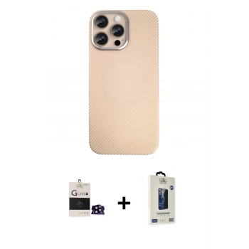 MARSİLYAN™- iPhone 14 Pro Max Kılıf Eksen Prime - Siyah Bilvis Hayalet Cam Ekran Koruyucu + Bilvis Titan Kamera Lens - SH