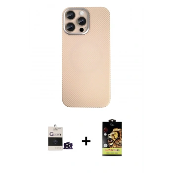 MARSİLYAN™- iPhone 14 Pro Max Kılıf Eksen Prime - Siyah Buffer Cam Ekran Koruyucu + Bilvis Titan Kamera Lens - SH