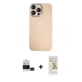 MARSİLYAN™- iPhone 14 Pro Max Kılıf Eksen Prime - Siyah Mat Seramik Nano Ekran Koruyucu + Bilvis Titan Kamera Lens - SH