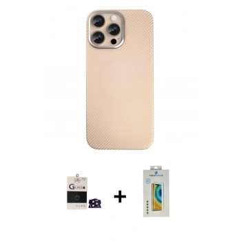 MARSİLYAN™- iPhone 14 Pro Max Kılıf Eksen Prime - Siyah Polymer Nano Ekran Koruyucu + Bilvis Titan Kamera Lens - DNMR