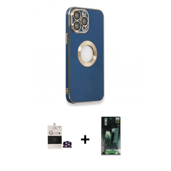 MARSİLYAN™- iPhone 14 Pro Max Kılıf İz Form Serisi - Siyah 360 Mat Full Body Arka Koruyucu + Bilvis Titan Kamera Lens - GD