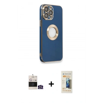 MARSİLYAN™- iPhone 14 Pro Max Kılıf İz Form Serisi - Siyah 6D Mat Seramik Hayalet Nano Ekran Koruyucu + Bilvis Titan Kamera Lens - GS
