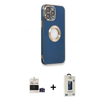 MARSİLYAN™- iPhone 14 Pro Max Kılıf İz Form Serisi - Siyah Bilvis Hayalet Cam Ekran Koruyucu + Bilvis Titan Kamera Lens - SH