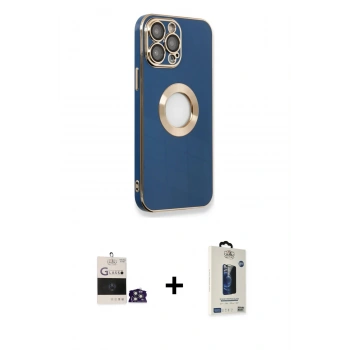 MARSİLYAN™- iPhone 14 Pro Max Kılıf İz Form Serisi - Siyah Bilvis Hayalet Cam Ekran Koruyucu + Bilvis Titan Kamera Lens - GS