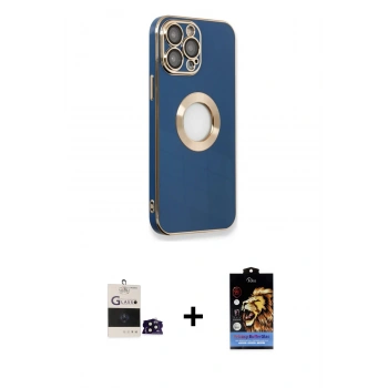 MARSİLYAN™- iPhone 14 Pro Max Kılıf İz Form Serisi - Siyah Buffer Hayalet Cam Ekran Koruyucu + Bilvis Titan Kamera Lens - SH