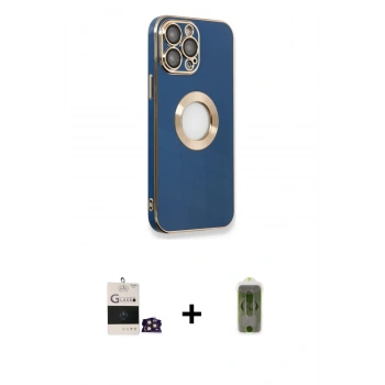 MARSİLYAN™- iPhone 14 Pro Max Kılıf İz Form Serisi - Siyah Joko Magic 5D Hayalet Cam + Bilvis Titan Kamera Lens - GD