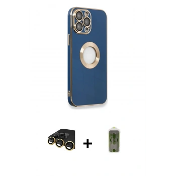 MARSİLYAN™- iPhone 14 Pro Max Kılıf İz Form Serisi - Siyah Joko Magic 5D Hayalet Cam + Raze Metal Kamera Lens - GD