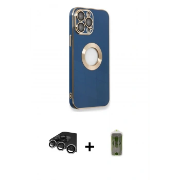 MARSİLYAN™- iPhone 14 Pro Max Kılıf İz Form Serisi - Siyah Joko Magic 5D Hayalet Cam + Raze Metal Kamera Lens - GS