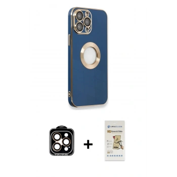 MARSİLYAN™- iPhone 14 Pro Max Kılıf İz Form Serisi - Siyah Mat Seramik Nano Ekran Koruyucu + PVD Metal Kamera Lens - TU