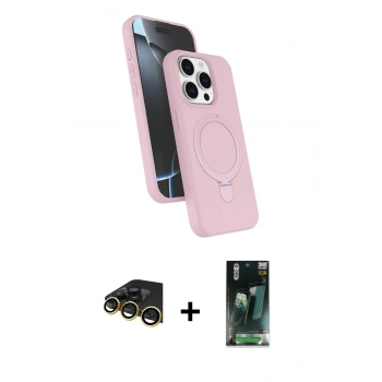MARSİLYAN™- iPhone 14 Pro Max Kılıf İz Işık Koleksiyonu - Şeffaf 360 Full Body Arka Koruyucu + Raze Metal Kamera Lens - GD