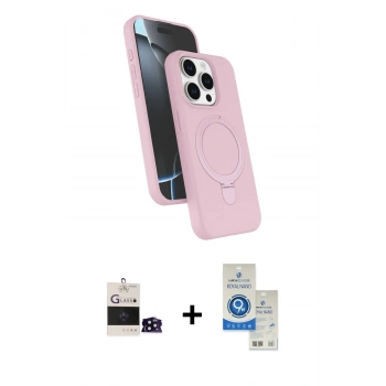 MARSİLYAN™- iPhone 14 Pro Max Kılıf İz Işık Koleksiyonu - Şeffaf Royal Nano Ekran Koruyucu + Bilvis Titan Kamera Lens - SH