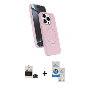 MARSİLYAN™- iPhone 14 Pro Max Kılıf İz Işık Koleksiyonu - Şeffaf Royal Nano Ekran Koruyucu + Bilvis Titan Kamera Lens - DNMR