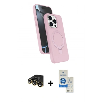 MARSİLYAN™- iPhone 14 Pro Max Kılıf İz Işık Koleksiyonu - Şeffaf Royal Nano Ekran Koruyucu + Raze Metal Kamera Lens - GD