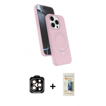 MARSİLYAN™- iPhone 14 Pro Max Kılıf İz Işık Koleksiyonu - Siyah 6D Mat Seramik Hayalet Nano Ekran Koruyucu + PVD Metal Kamera Lens - TU