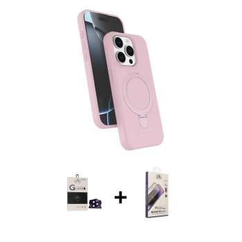 MARSİLYAN™- iPhone 14 Pro Max Kılıf İz Işık Koleksiyonu - Siyah Bilvis 3D Mat Cam Ekran Koruyucu + Bilvis Titan Kamera Lens - SH