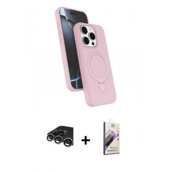 MARSİLYAN™- iPhone 14 Pro Max Kılıf İz Işık Koleksiyonu - Siyah Bilvis 3D Mat Cam Ekran Koruyucu + Raze Metal Kamera Lens - GS