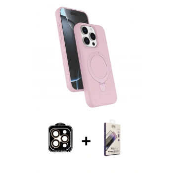 MARSİLYAN™- iPhone 14 Pro Max Kılıf İz Işık Koleksiyonu - Siyah Bilvis 3D Mat Cam Ekran Koruyucu + PVD Metal Kamera Lens - TU