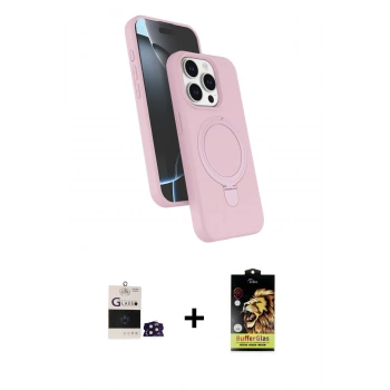 MARSİLYAN™- iPhone 14 Pro Max Kılıf İz Işık Koleksiyonu - Siyah Buffer Cam Ekran Koruyucu + Bilvis Titan Kamera Lens - DNMR