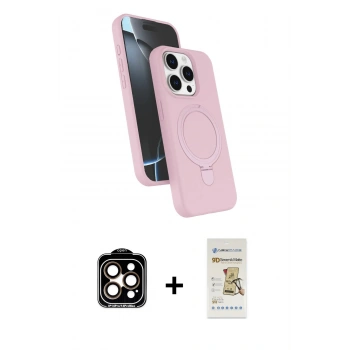 MARSİLYAN™- iPhone 14 Pro Max Kılıf İz Işık Koleksiyonu - Siyah Mat Seramik Nano Ekran Koruyucu + PVD Metal Kamera Lens - TU