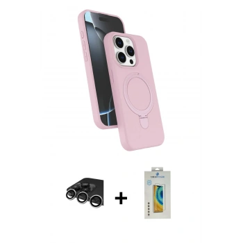 MARSİLYAN™- iPhone 14 Pro Max Kılıf İz Işık Koleksiyonu - Siyah Polymer Nano Ekran Koruyucu + Raze Metal Kamera Lens - GS