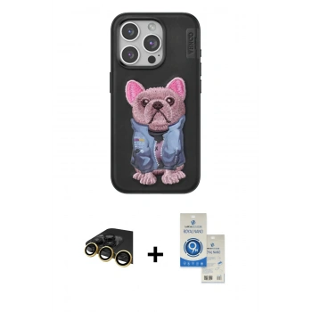 MARSİLYAN™- iPhone 14 Pro Max Kılıf İz Minimal Koleksiyonu - Şeffaf Royal Nano Ekran Koruyucu + Raze Metal Kamera Lens - GD