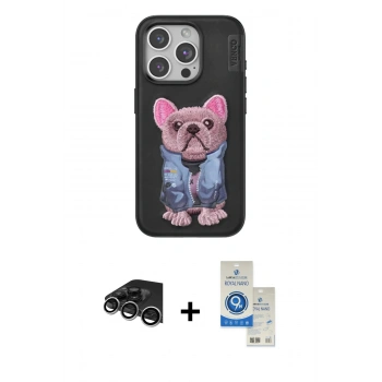 MARSİLYAN™- iPhone 14 Pro Max Kılıf İz Minimal Koleksiyonu - Şeffaf Royal Nano Ekran Koruyucu + Raze Metal Kamera Lens - GS