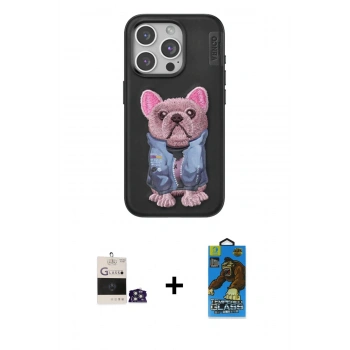MARSİLYAN™- iPhone 14 Pro Max Kılıf İz Minimal Koleksiyonu - Siyah 18D Cam Ekran Koruyucu + Bilvis Titan Kamera Lens - GS