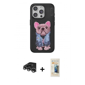 MARSİLYAN™- iPhone 14 Pro Max Kılıf İz Minimal Koleksiyonu - Siyah 6D Mat Seramik Hayalet Nano Ekran Koruyucu + Raze Metal Kamera Lens - GS
