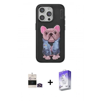 MARSİLYAN™- iPhone 14 Pro Max Kılıf İz Minimal Koleksiyonu - Siyah Bilvis 5in1 3D Magic Cam Ekran Koruyucu + Bilvis Titan Kamera Lens - GD