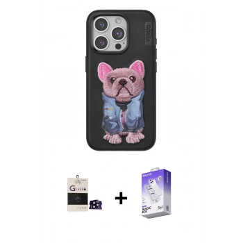 MARSİLYAN™- iPhone 14 Pro Max Kılıf İz Minimal Koleksiyonu - Siyah Bilvis 5in1 3D Magic Cam Ekran Koruyucu + Bilvis Titan Kamera Lens - SH