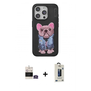 MARSİLYAN™- iPhone 14 Pro Max Kılıf İz Minimal Koleksiyonu - Siyah Bilvis Hayalet Cam Ekran Koruyucu + Bilvis Titan Kamera Lens - GS