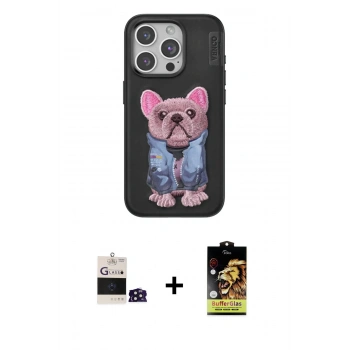 MARSİLYAN™- iPhone 14 Pro Max Kılıf İz Minimal Koleksiyonu - Siyah Buffer Cam Ekran Koruyucu + Bilvis Titan Kamera Lens - DNMR