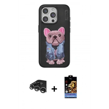 MARSİLYAN™- iPhone 14 Pro Max Kılıf İz Minimal Koleksiyonu - Siyah Buffer Hayalet Cam Ekran Koruyucu + Raze Metal Kamera Lens - GS