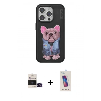 MARSİLYAN™- iPhone 14 Pro Max Kılıf İz Minimal Koleksiyonu - Siyah Joko 5D Cam + Bilvis Titan Kamera Lens - SH