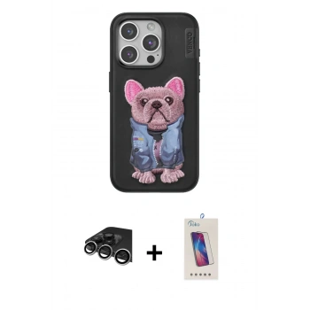 MARSİLYAN™- iPhone 14 Pro Max Kılıf İz Minimal Koleksiyonu - Siyah Joko 5D Cam + Raze Metal Kamera Lens - GS