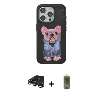 MARSİLYAN™- iPhone 14 Pro Max Kılıf İz Minimal Koleksiyonu - Siyah Joko Magic 5D Hayalet Cam + Raze Metal Kamera Lens - GS