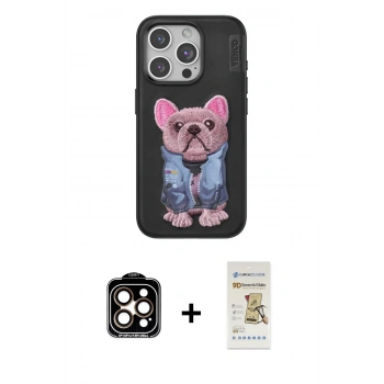 MARSİLYAN™- iPhone 14 Pro Max Kılıf İz Minimal Koleksiyonu - Siyah Mat Seramik Nano Ekran Koruyucu + PVD Metal Kamera Lens - TU