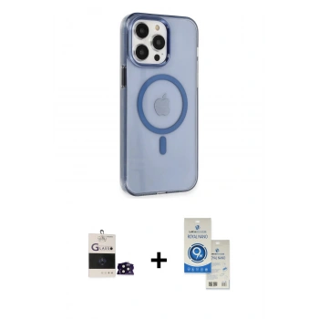 MARSİLYAN™- iPhone 14 Pro Max Kılıf Kıvılcım Asil Özel Seri - Şeffaf Royal Nano Ekran Koruyucu + Bilvis Titan Kamera Lens - SH