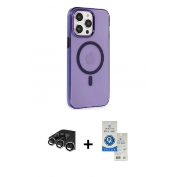 MARSİLYAN™- iPhone 14 Pro Max Kılıf Kıvılcım Asil Özel Seri - Şeffaf Royal Nano Ekran Koruyucu + Raze Metal Kamera Lens - GS