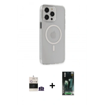 MARSİLYAN™- iPhone 14 Pro Max Kılıf Kıvılcım Asil Özel Seri - Siyah 360 Mat Full Body Arka Koruyucu + Bilvis Titan Kamera Lens - GS