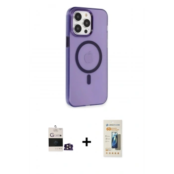 MARSİLYAN™- iPhone 14 Pro Max Kılıf Kıvılcım Asil Özel Seri - Siyah 6D Mat Seramik Hayalet Nano Ekran Koruyucu + Bilvis Titan Kamera Lens - GD