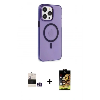 MARSİLYAN™- iPhone 14 Pro Max Kılıf Kıvılcım Asil Özel Seri - Siyah Buffer Cam Ekran Koruyucu + Bilvis Titan Kamera Lens - GS