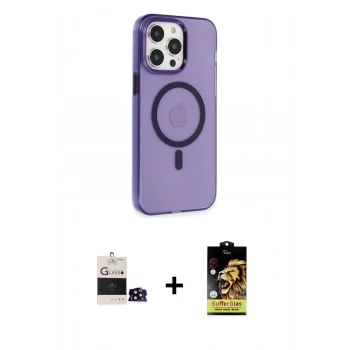 MARSİLYAN™- iPhone 14 Pro Max Kılıf Kıvılcım Asil Özel Seri - Siyah Buffer Cam Ekran Koruyucu + Bilvis Titan Kamera Lens - SH