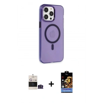 MARSİLYAN™- iPhone 14 Pro Max Kılıf Kıvılcım Asil Özel Seri - Siyah Buffer Hayalet Cam Ekran Koruyucu + Bilvis Titan Kamera Lens - SH
