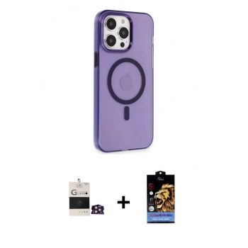 MARSİLYAN™- iPhone 14 Pro Max Kılıf Kıvılcım Asil Özel Seri - Siyah Buffer Hayalet Cam Ekran Koruyucu + Bilvis Titan Kamera Lens - GD