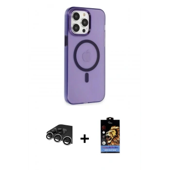 MARSİLYAN™- iPhone 14 Pro Max Kılıf Kıvılcım Asil Özel Seri - Siyah Buffer Hayalet Cam Ekran Koruyucu + Raze Metal Kamera Lens - GS