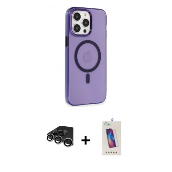 MARSİLYAN™- iPhone 14 Pro Max Kılıf Kıvılcım Asil Özel Seri - Siyah Joko 5D Cam + Raze Metal Kamera Lens - GS